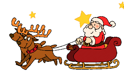 animated gif with Santa Claus on the sleigh